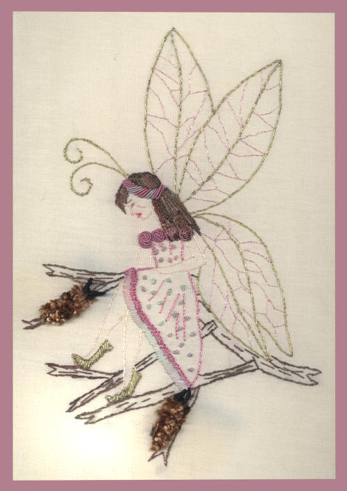 Caterpillar Watcher Brazilian embroidery pattern