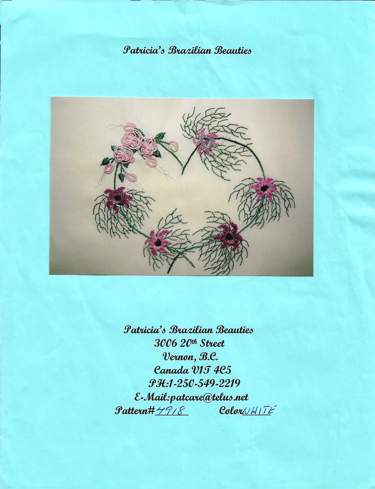 Wisteria Brazilian embroidery pattern