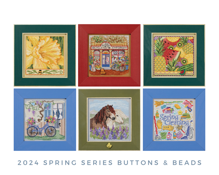 Spring Button Crad Buttons & Beads 2024 Spring Series kits – The Stitcher's Muse Needleart