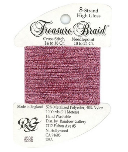 HG86 Pink - Treasure Braid #8 High Gloss
