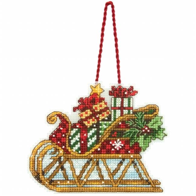 Sleigh Ornament counted cross stitch kit