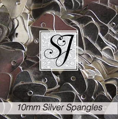 10 mm Heart Spangles - Silver