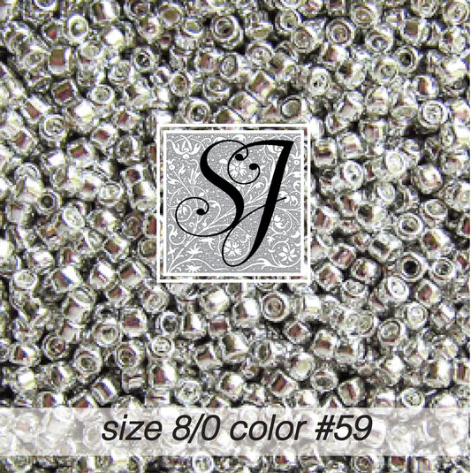 59 Silver 8° Beads