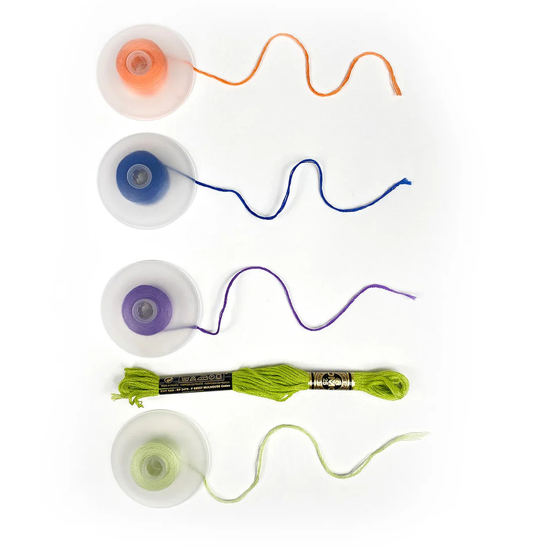 Floss Bobbins - domed round plastic