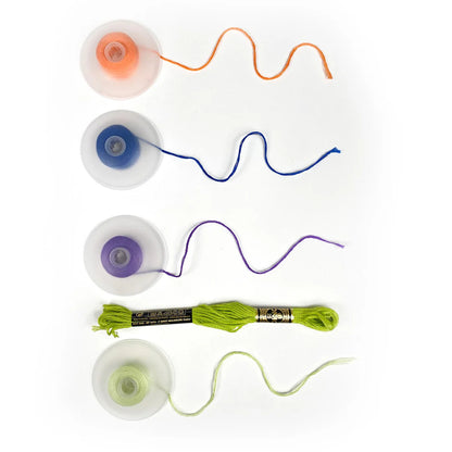 Floss Bobbins - domed round plastic