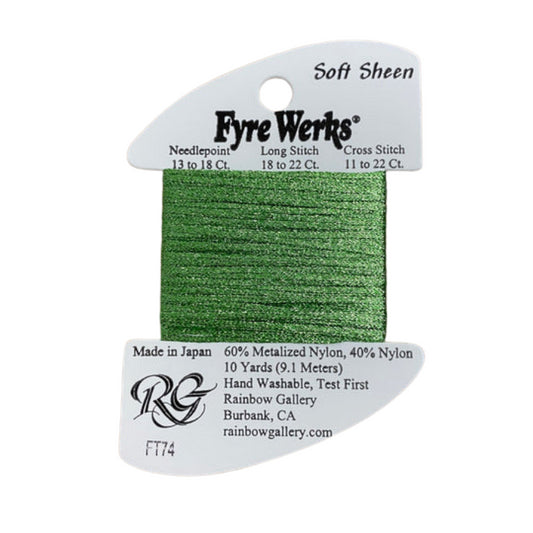 FT74 Jade - Fyre Werks Soft Sheen Metallic Ribbon