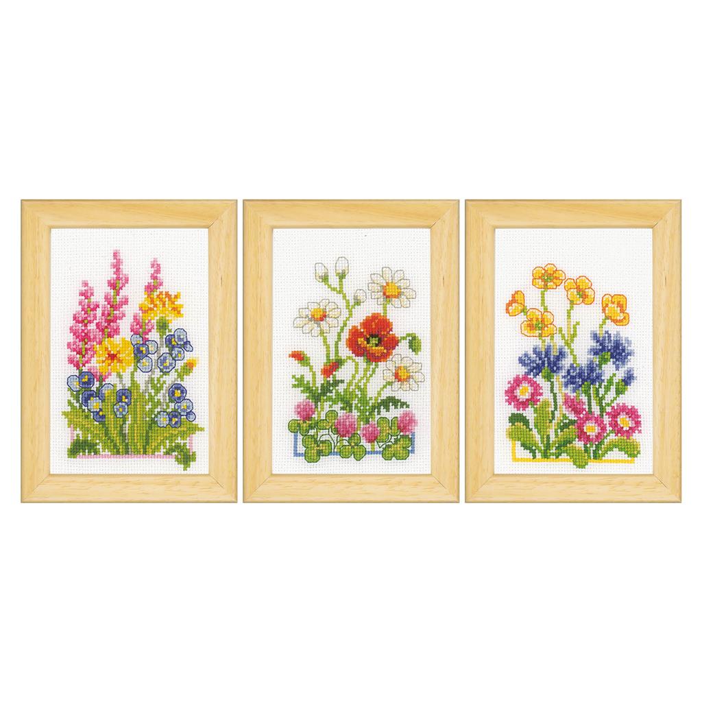 Field Flowers counted cross stitch kit