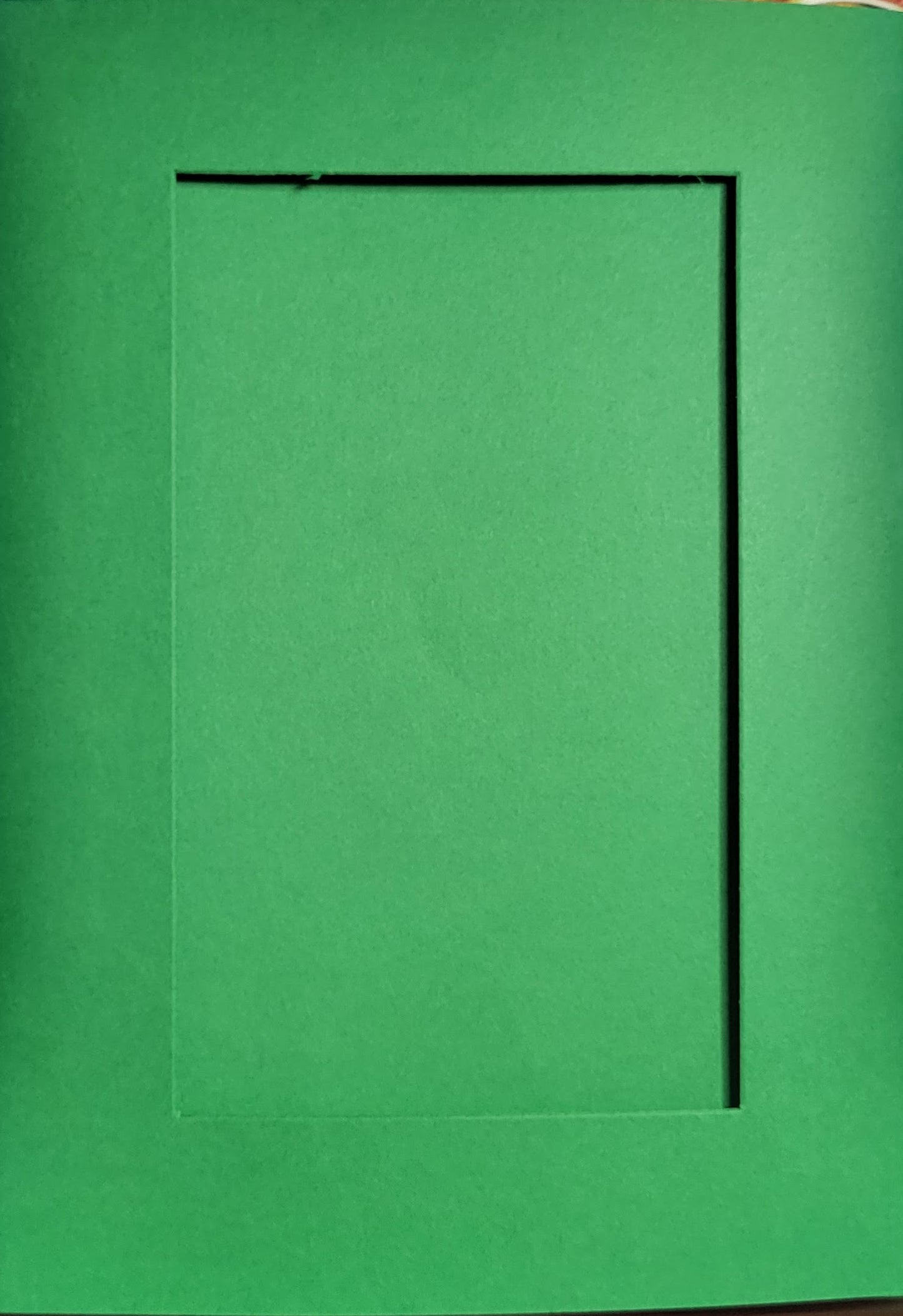 Greeting Cards  5" x 7" Green with rectangular opening