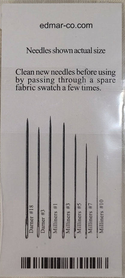 Needle Assortment - Milliner / Darner & Threader