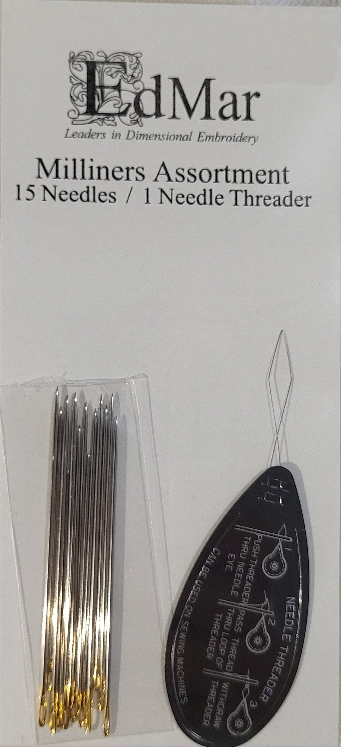 Needle Assortment Milliners #1/10 & Threader