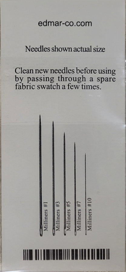 Needle Assortment Milliners #1/10 & Threader