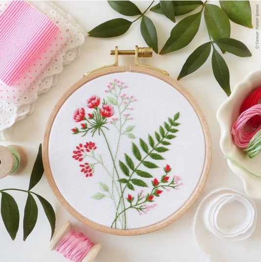 Fern & Flowers embroidery kit