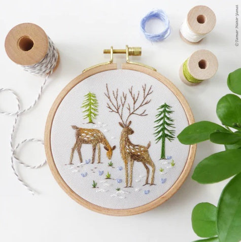 Snowy Deer embroidery kit
