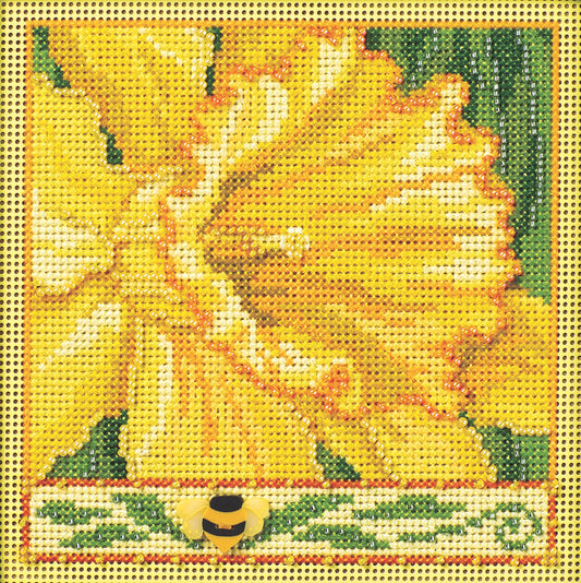 Buttons & Beads - Daffodil counted cross stitch kit