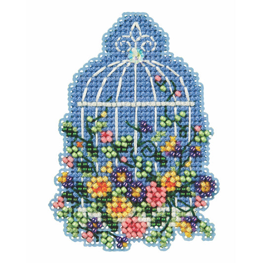 Spring Bouquet - Floral Birdcage counted cross stitch kit