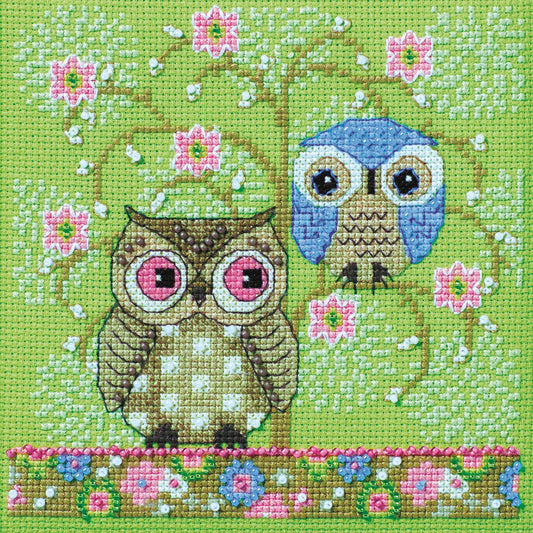 Artful Owls 2024 - Spring Owls counted cross stitch kit