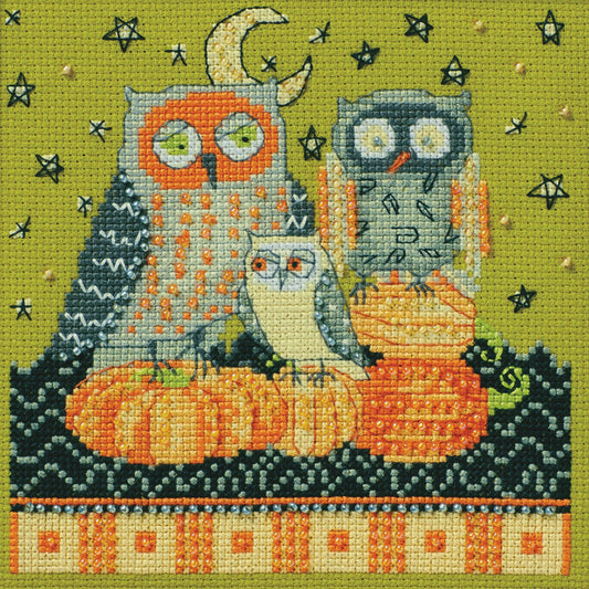 Artful Owls 2024 - Autumn Owls counted cross stitch kit