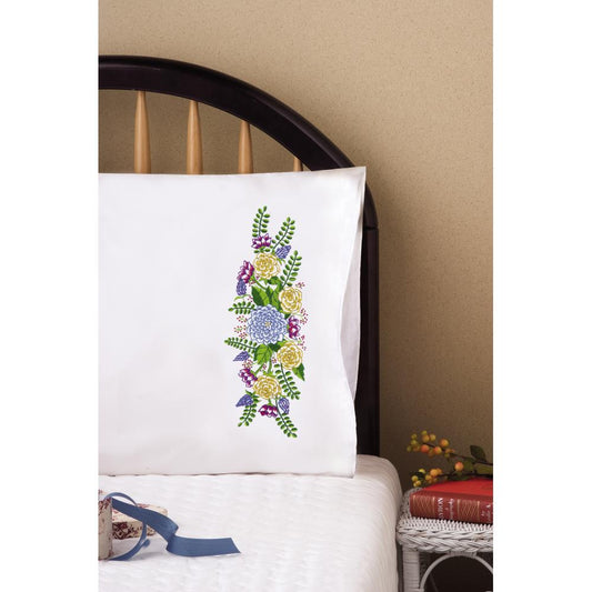 Floral Fantasy Embroidered Pillowcase