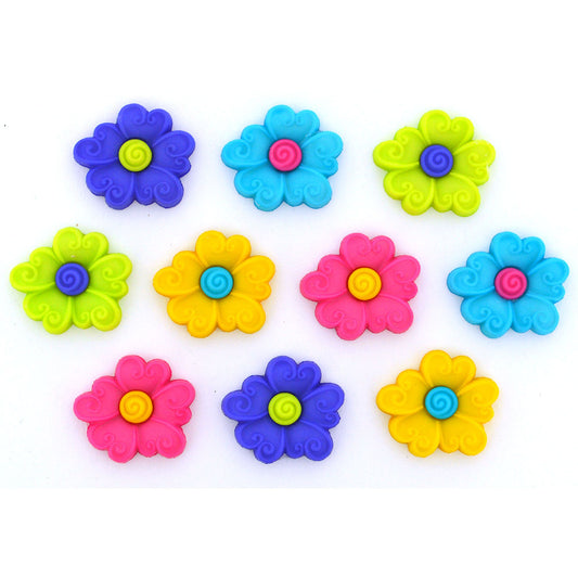 2242 Swirl Flowers buttons