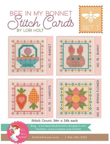 Bee in my Bonnet Stitch Cards - Set T