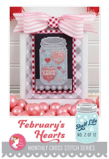 Shelf Life 2 - February's Hearts counted cross stitch chart