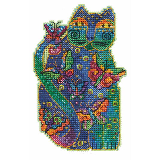 Flutterbye Cat - Laurel Burch counted cross stitch kit