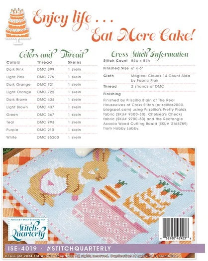 Bunny's Bakery counted cross stitch chart