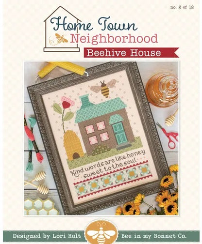 Home Town Neighborhood #2 - Beehive House counted cross stitch chart