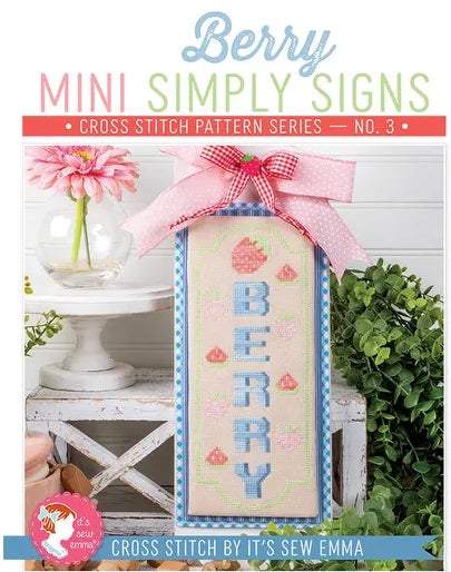 Simply Signs Mini #3 - Berry counted cross stitch chart