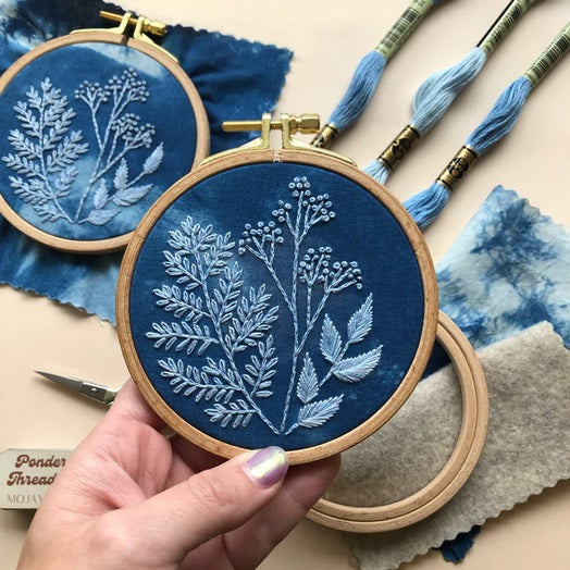 Cyanotype Botanicals embroidery kit