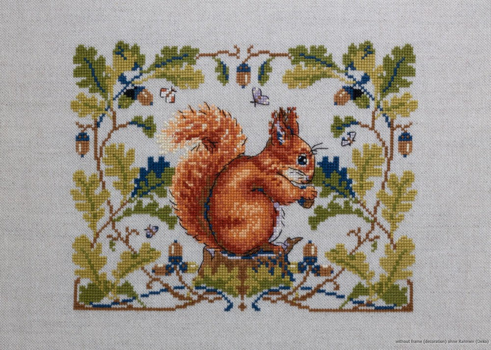 Squirrel counted cross stitch kit