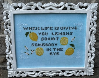 Lemons counted cross stitch chart