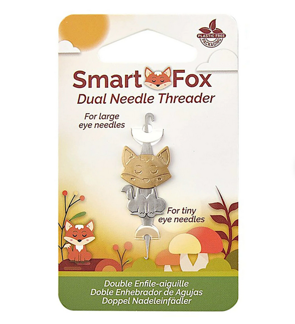 Brass Smart Fox Dual Needle Threader