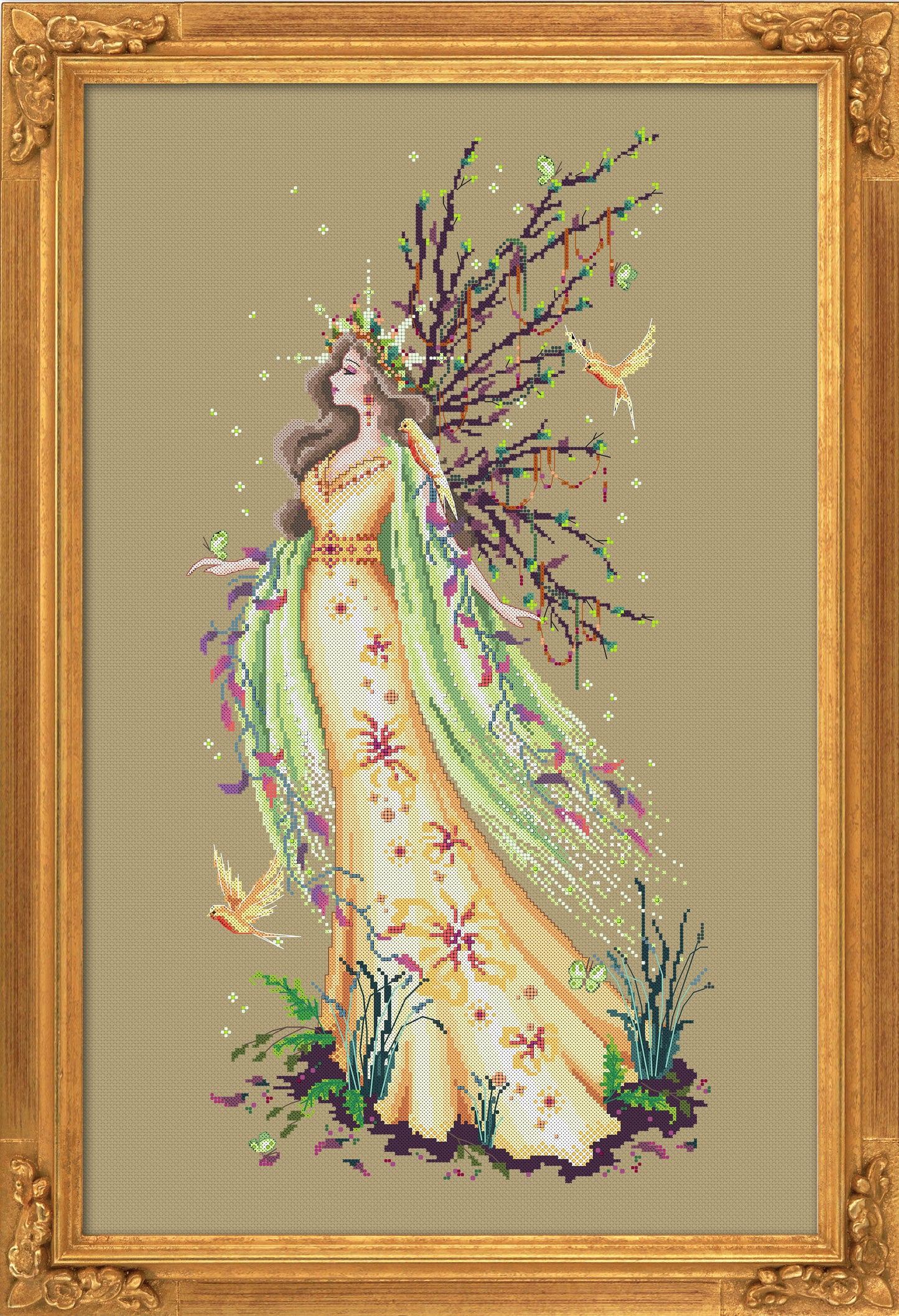 Gaia the Earth Goddess counted cross stitch chart