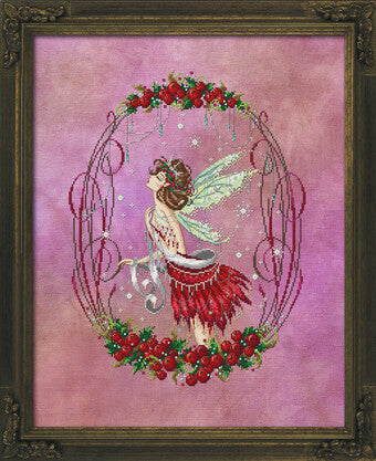 Holly Berry Pixie counted cross stitch chart