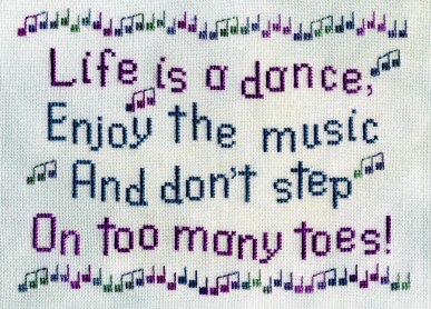 Life is a Dance counted cross stitch chart