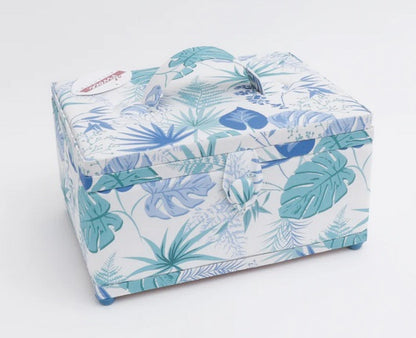 Sewing Basket - Leaf Blue