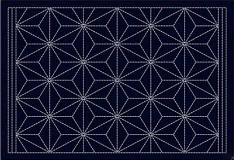 Sashiko Placemats Asa No Ha - Navy embroidery kit