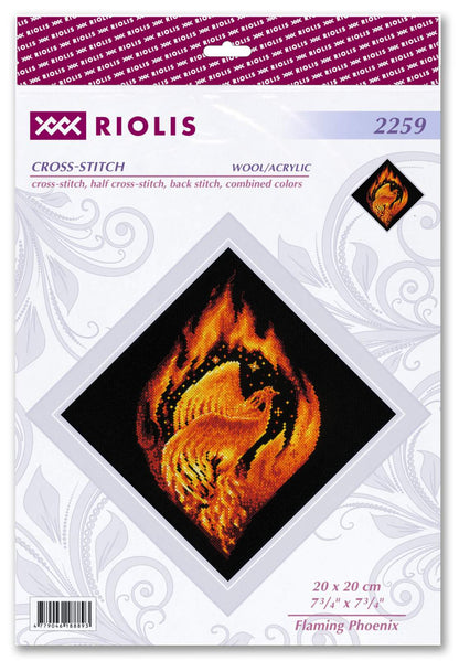 Flaming Phoenix counted cross stitch kit