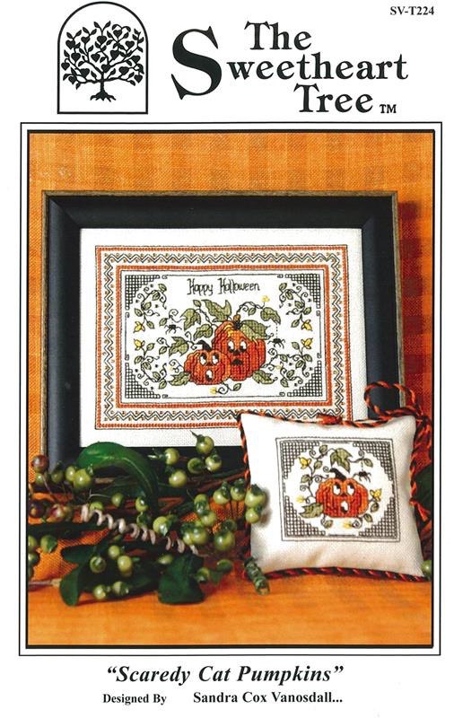 Scaredy Cat Pumpkins counted cross stitch pattern