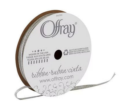 Metallic Silver Grosgrain Ribbon - 3mm