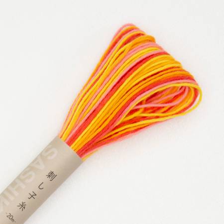 Colour 75 - Variegated Orange/Pink Sashiko Thread