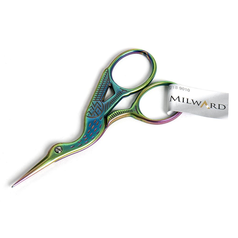 3.5" Stork Rainbow Titanium Embroidery Scissors