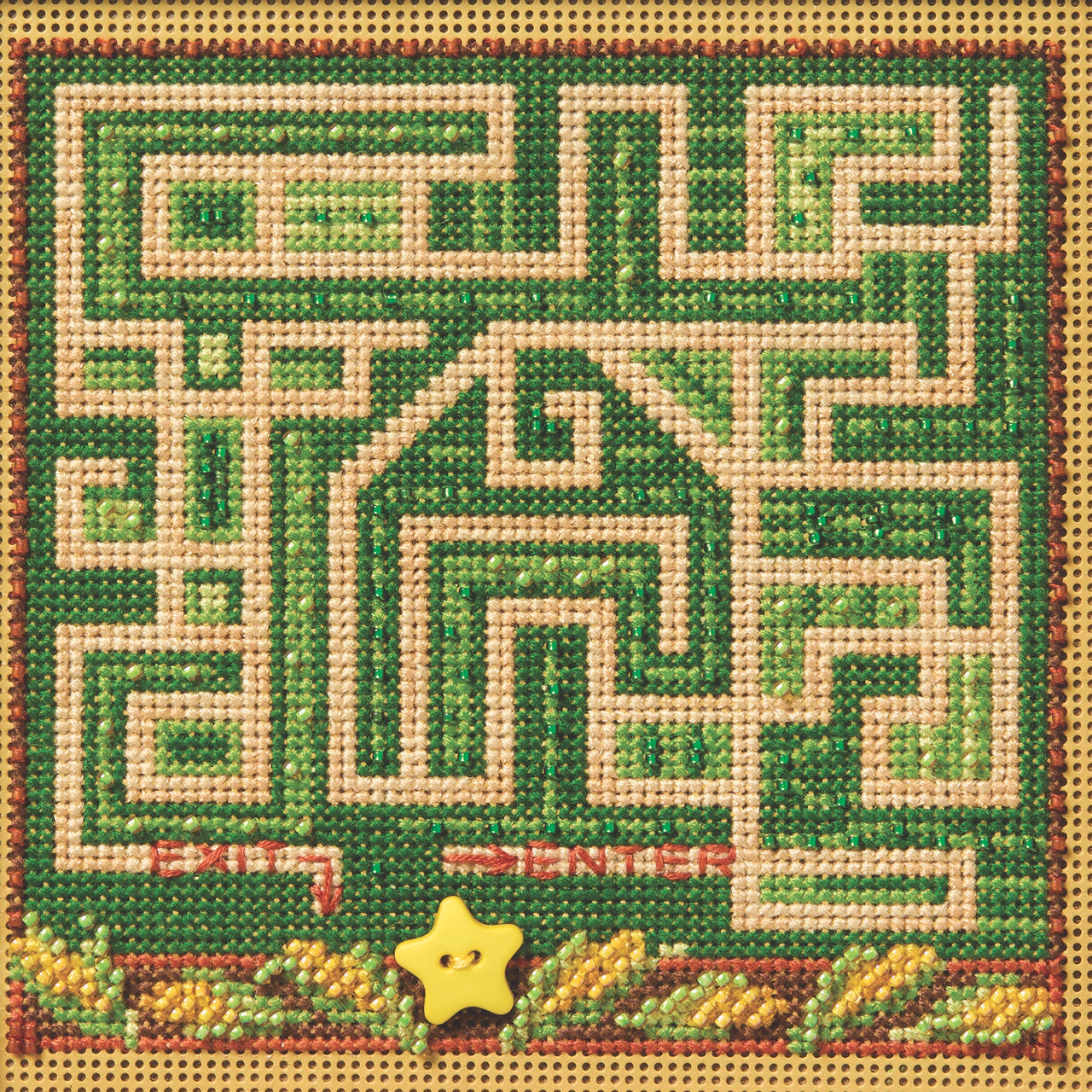 Buttons & Beads - Autumn Corn Maze counted cross stitch kit