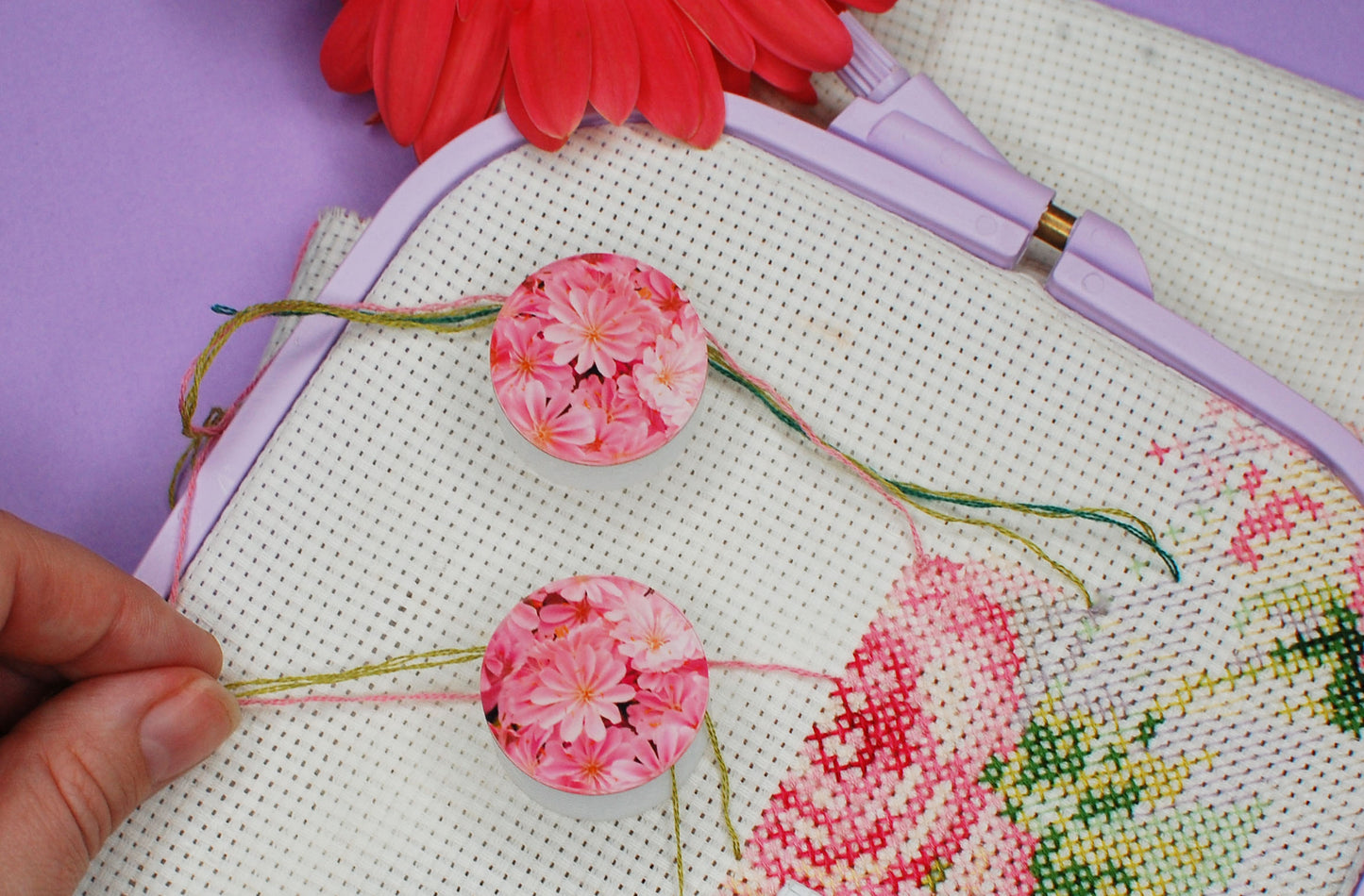 Parking Bobbins Light Pink Floral