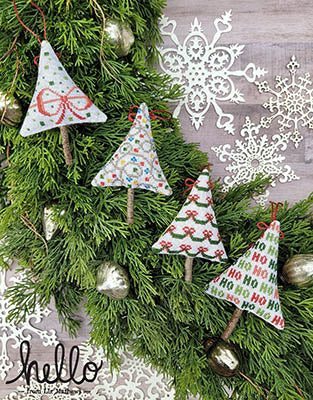 Festive Mini Trees (4 charts) counted cross stitch chart
