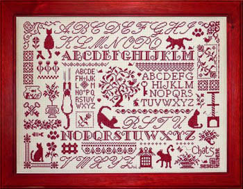JP Chart Cross Stitch Sampler Aux Chats