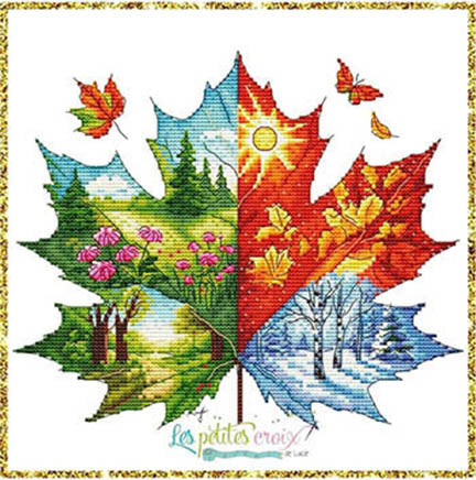 Seasons Leave counted cross stitch chart
