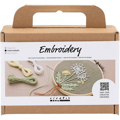 Kit Embroidery Mini Craft Kit  Dandelions w Frame