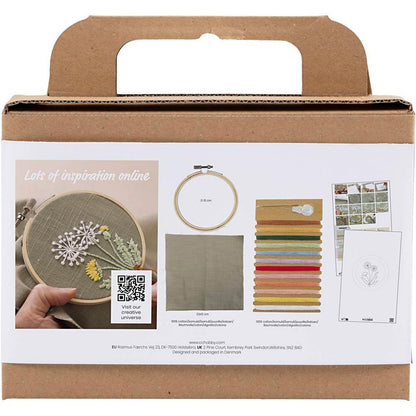 Kit Embroidery Mini Craft Kit  Dandelions w Frame